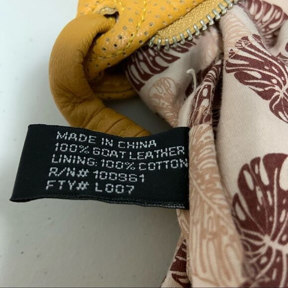 Via Spiga Leather Mustard Perforated Hobo Bag with Crochet details - Picture 11 of 16